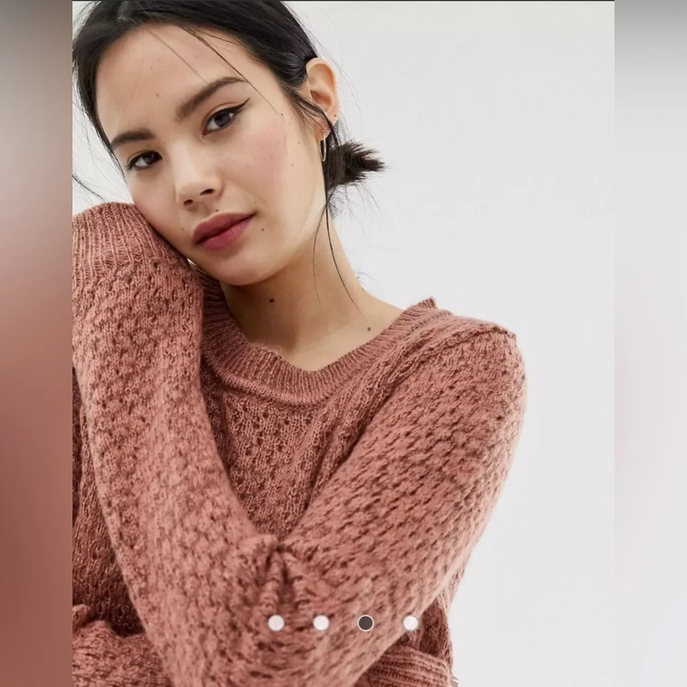 Ichi Textured Knit Sweater Light Mahogany Colour Size XXL - Picture 2 of 14